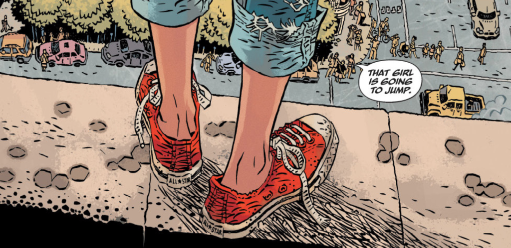 Girl on the edge: she