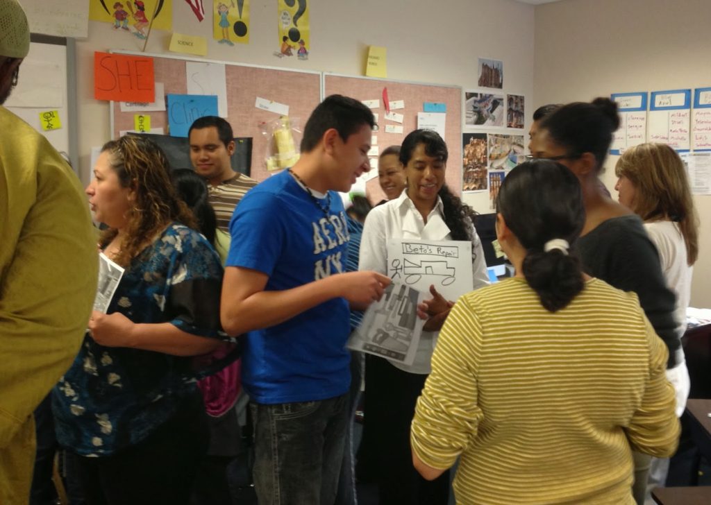 Students learning to become fluent in English. English fluency is possible for adults of all ages. Join Ashley